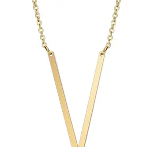 Letter V sideways necklace Female Anniversary Metal Coating Birthday bracelet friendship