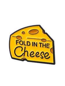 Cute Triangle Cheese Brooch Pin, Zinc Alloy Badge for Backpacks & Clothing, Fun Fashion Jewelry Accessory for All Seasons, Durable Metal Pins