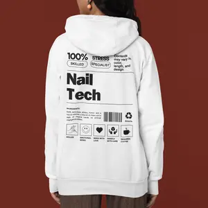 Barcode Nail Tech Hoodie, Nail Technician Hoodie, Nail Barcode Graphic Hoodies, Trendy Nails Tech Hoodie, Unique Nails Artist Hoodies