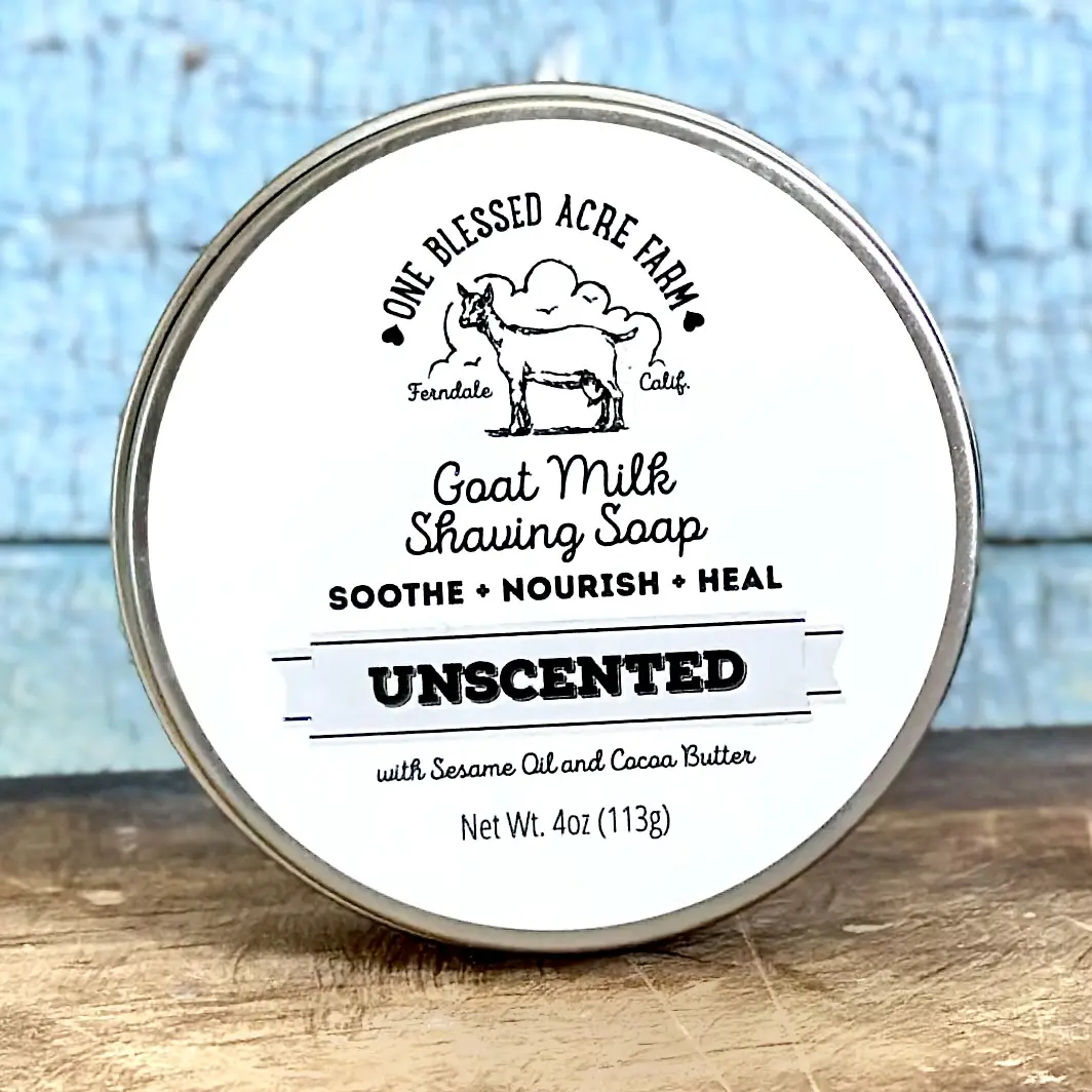 Unscented Tallow & Goat Milk Shave Soap – Traditional Wet Shaving Soap, Handcrafted, Single Item