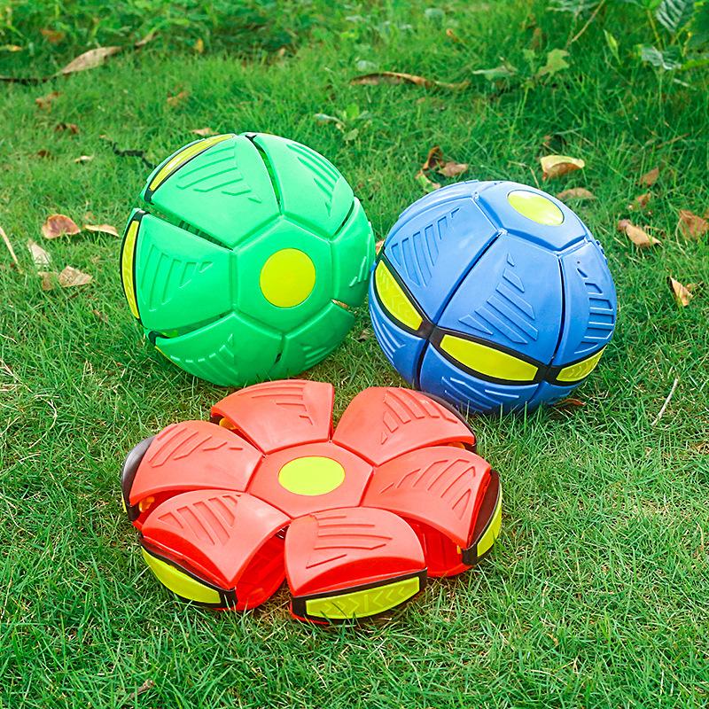 LibLibai Optional 2-piece Flying Saucer Deformation Ball Set - Bouncy & Stomp Balls with Transforming Disc - 14cm Thickened Upgrade for Outdoor Play - Educational Parent-Child Interaction Toy - Ideal Christmas Gift