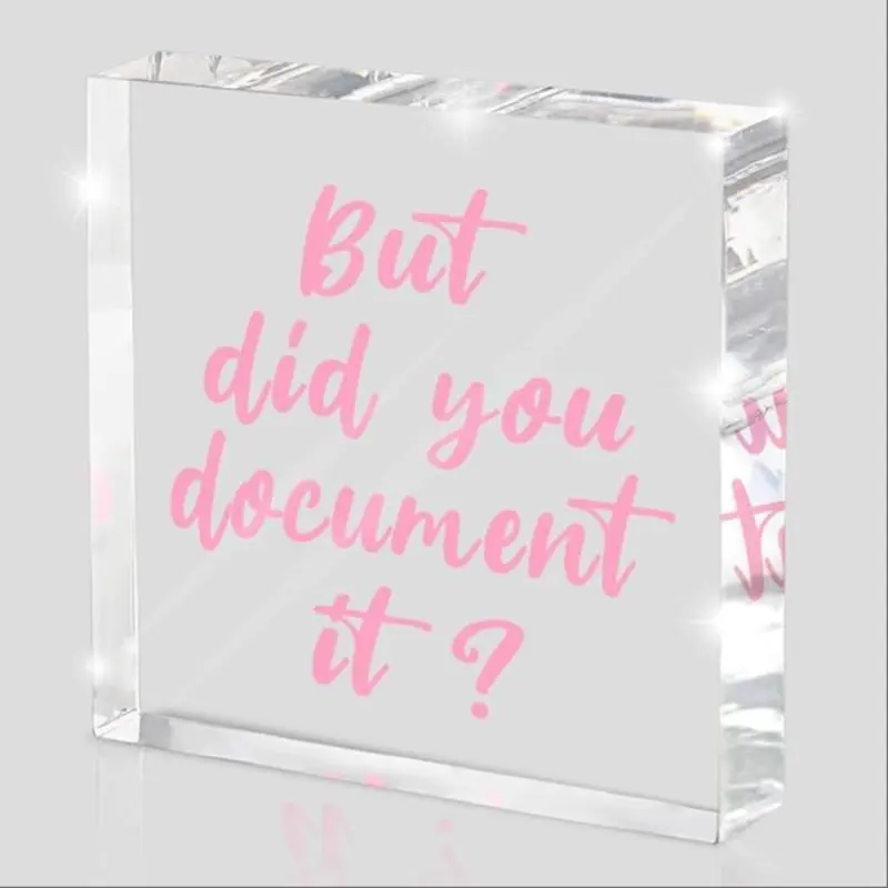 But Did You Document It Letter Pattern Acrylic Desktop Ornament, Creative Decorative Ornament, Funny Office Desk Decoration, Gift for Friend & Colleague, Signs