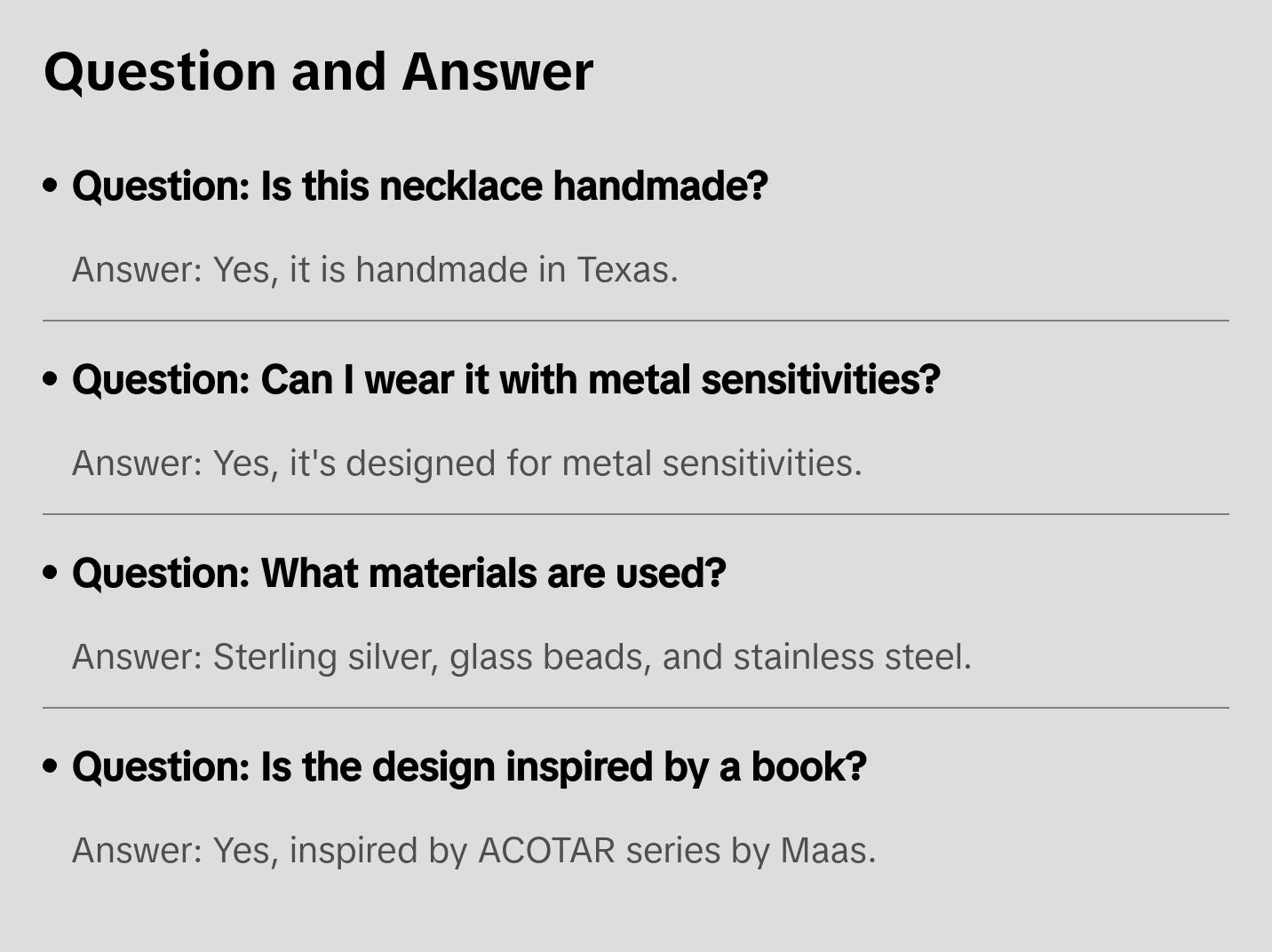 The Azriel Necklace Officially Licensed ACOTAR Necklace in Sterling Silver & Stainless-Steel