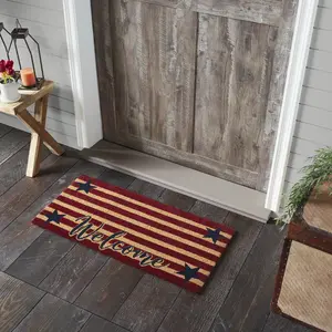 Patriotic Stripes Welcome Door Mats