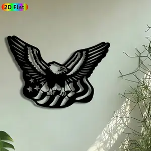 1pc American Eagle with Flag Metal Wall Art, Patriotic Eagle Statue Mural, Intricate Craftsmanship, Perfect for Independence Day, Veterans Day Decor, Perfect for Living Room Patio Wall Office Decor, Ideal Gift for Patriotic Decor Enthusiasts.