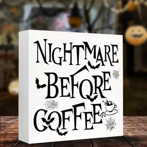 Halloween Themed Desktop Ornament, 1 Count Horror Atmosphere Square Shape Foam PVC Desktop Ornament, Tabletop Home Balcony Bar Party Decoration