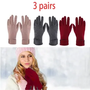 3 Pairs Women's Winter Gloves, Lining & Windproof Insulation - Thick Thermal Snow Gloves for Skiing, Mountaineering, Snowboarding, Smartphone Use