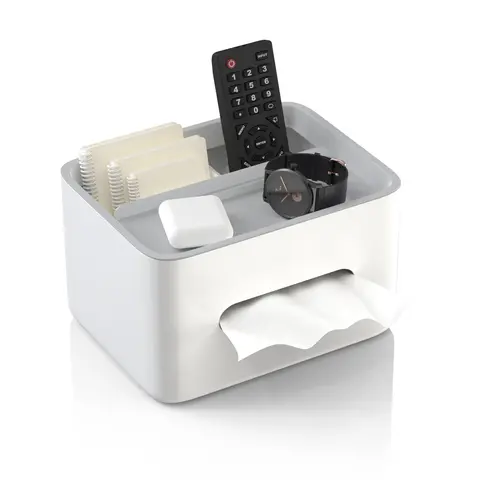 Multifunctional Desktop Storage Box with Remote Control Holder Tissue Box Drawer Paper Organizer Office Storage Rack for Desk Organization
