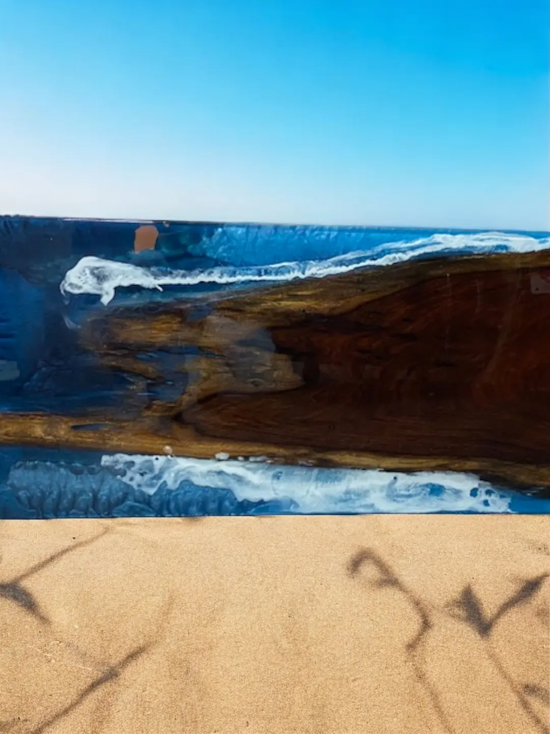 The Crafted Edge 36" River Tabletop Handcrafted with Resin and Live Edge