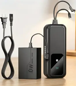 5000mAh high-capacity rechargeable power unit for electric reclining furniture. Equipped with an LCD display and charging adapter, this wireless battery works with 2-pin recliner systems, sofas, couches and lift chairs.