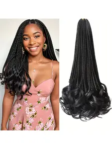 6Packs 14 Inch French Curly Crochet Hair, Pre-Looped Easy Install Natural Wave Hair Extensions