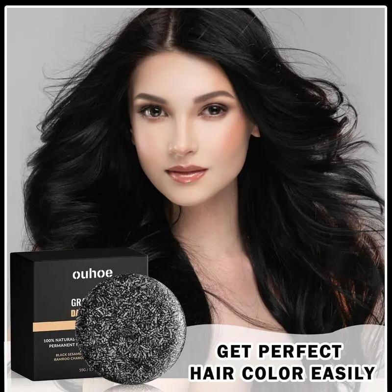 1/2/3PC Anti-Gray Hair Soap – Black Hair Dye Shampoo Bar for Men