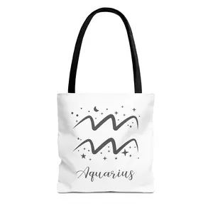 Aquarius Zodiac Tote Bag | Astrological Gift for Astrology Lovers | Stylish Daily Use Bag | Birth Month Gift | Unique Personalized Tote