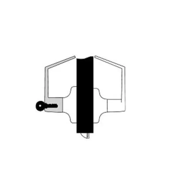 Yale AU5308LN626LC Commercial Classroom Augusta Lever Grade 2 Cylindrical Lock Less Cylinder, Satin Chrome