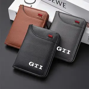 Ultra-Thin Mini Soft PU Leather Credit Card Wallet, High-Quality Men's Wallet for Vw Golf 5/7/Polo/gtd/mk6/mk7/mk4/mk5 Gti