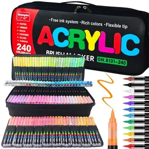 Acrylic Brush Marker, Acrylic Markers, Water-based Diy Multifunctional Marker Pen for Paper, Rock, Glass, Ceramic, Canvas, Art Painting Marker Pen for Students, School Office Supplies #TOP PICKS