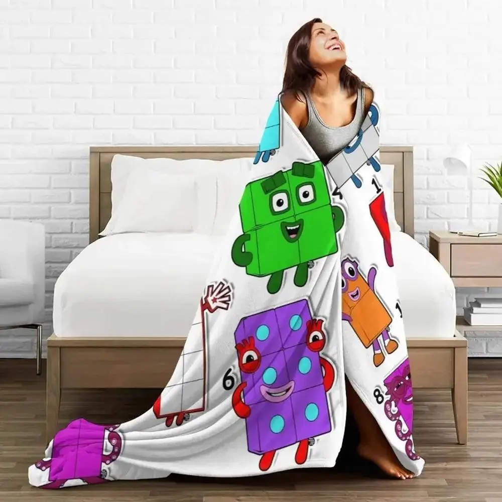Numberblocks Blanket Ultra Soft Flannel Blanket Warm Cozy Blankets Gifts for Boys Girls Adults Travelling Camping Sofa Bed Thanksgiving Father's Day Children's Day holiday gifts for family and children