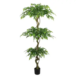 6ft Artificial Ficus Tree – Black Pot
