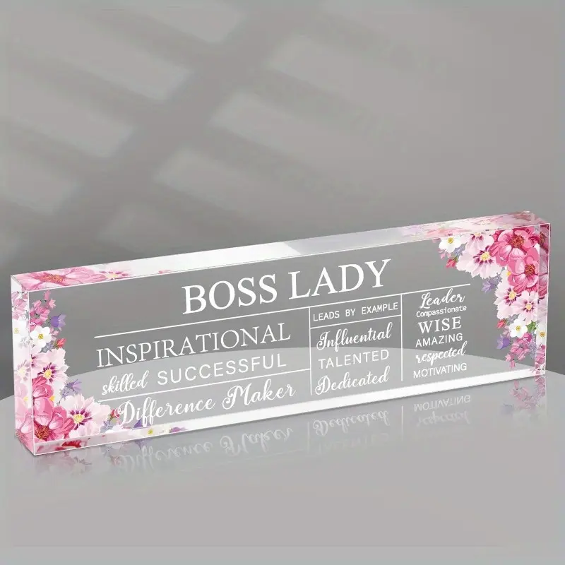 Boss Lady Gifts for Women – Inspirational Acrylic Office Decor, Keepsake  for Female Leader, Birthday & Appreciation Gift Ornaments