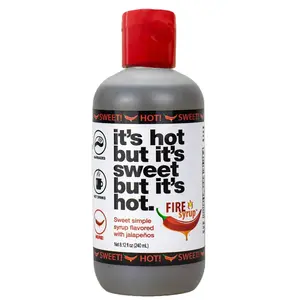 FIRE SYRUP - Jalapeno Infused Simple Syrup - It's hot but it's sweet but it's hot! - 8 oz. Bottle