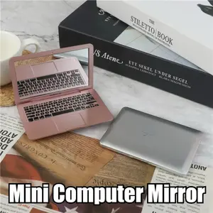 1PC Mirror Mini Computer Mini Computer Mirror Girl Mini Pocket Laptop Shape Makeup Clear Mirror Mirrors