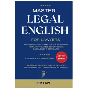 Legal English Learning Book for Lawyers: Writing, Grammar, and Punctuation Guide with Expert Legal Documents & Templates, English Paperback Reading Materials