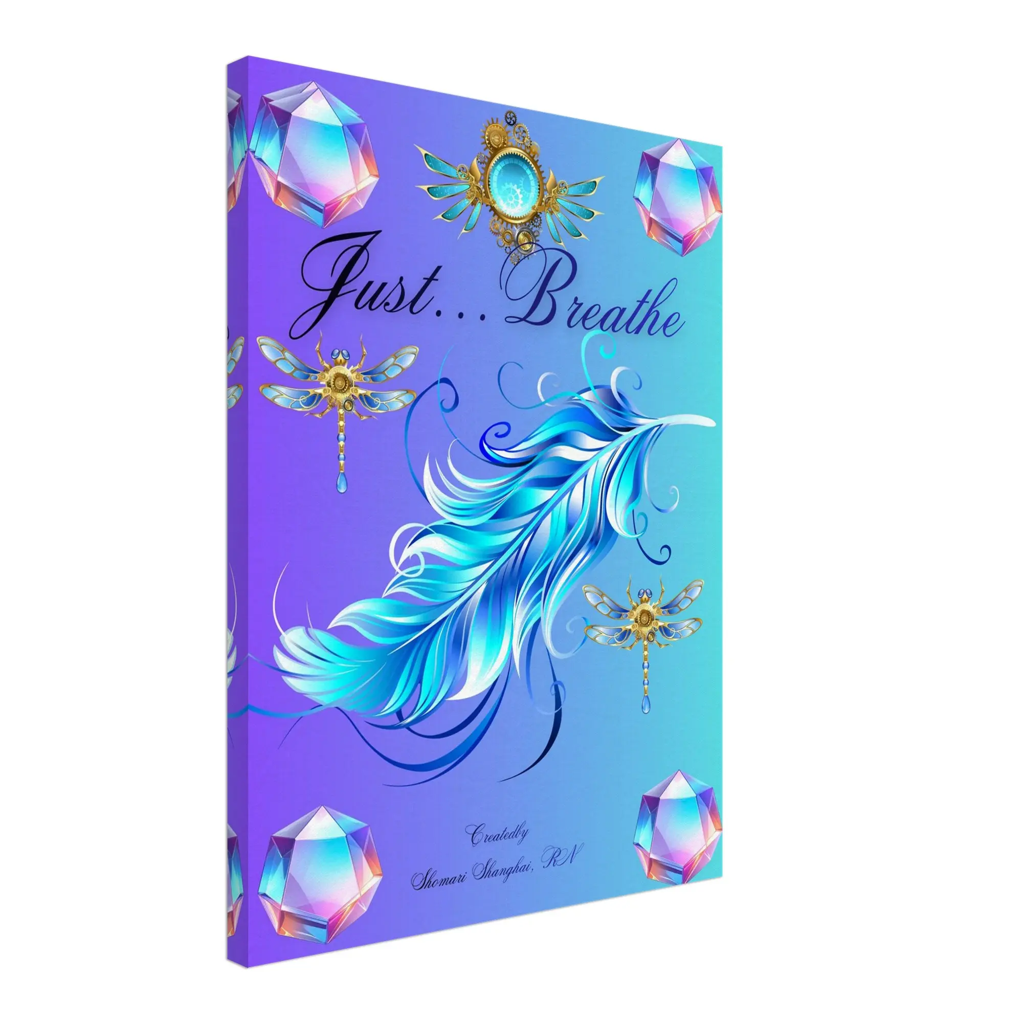 Just... Breathe" Original Hand-Crafted 18x24 Canvas Wall Art by Shomari Shanghai, RN