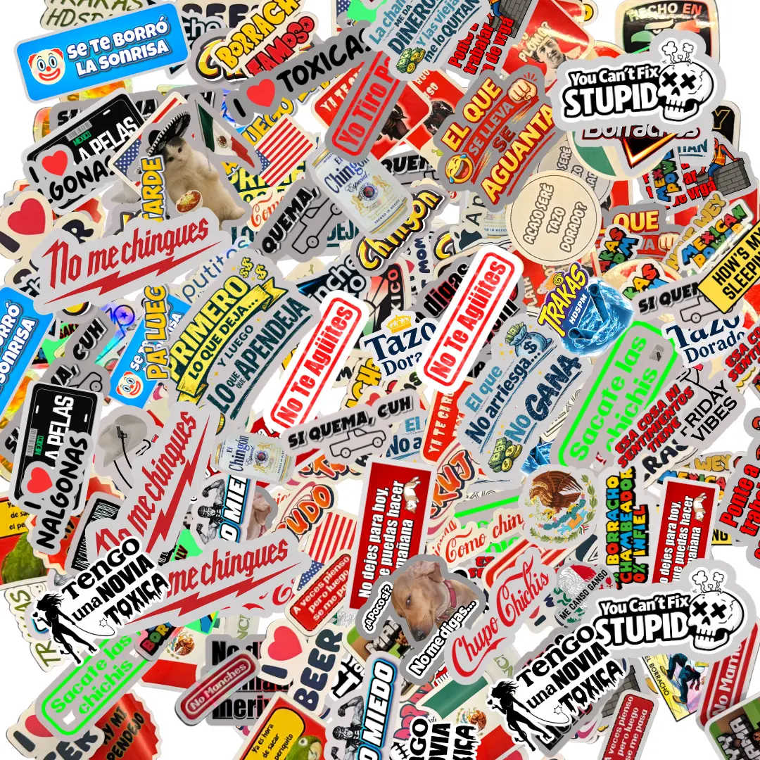 60 Funny Spanish & Blue Collar Vinyl Sticker Pack | Waterproof UV Resistant Die-Cut Decals for Hard Hats, Toolboxes, Coolers, Trucks, Laptops & Car Windows