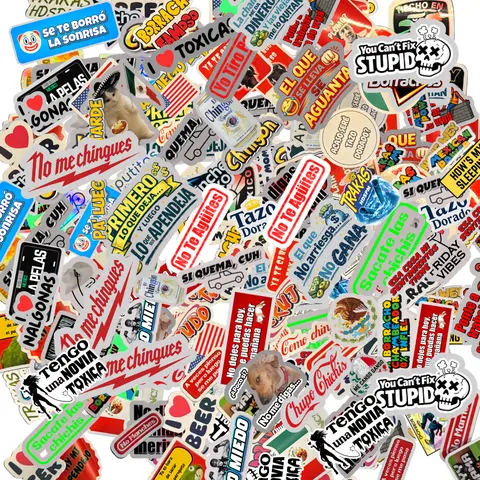 60 sticker pack Spanish  Vinyl Sticker Pack | Waterproof UV Resistant Die-Cut Decals for Hard Hats, Toolboxes, Coolers, Trucks, Laptops & Car Windows