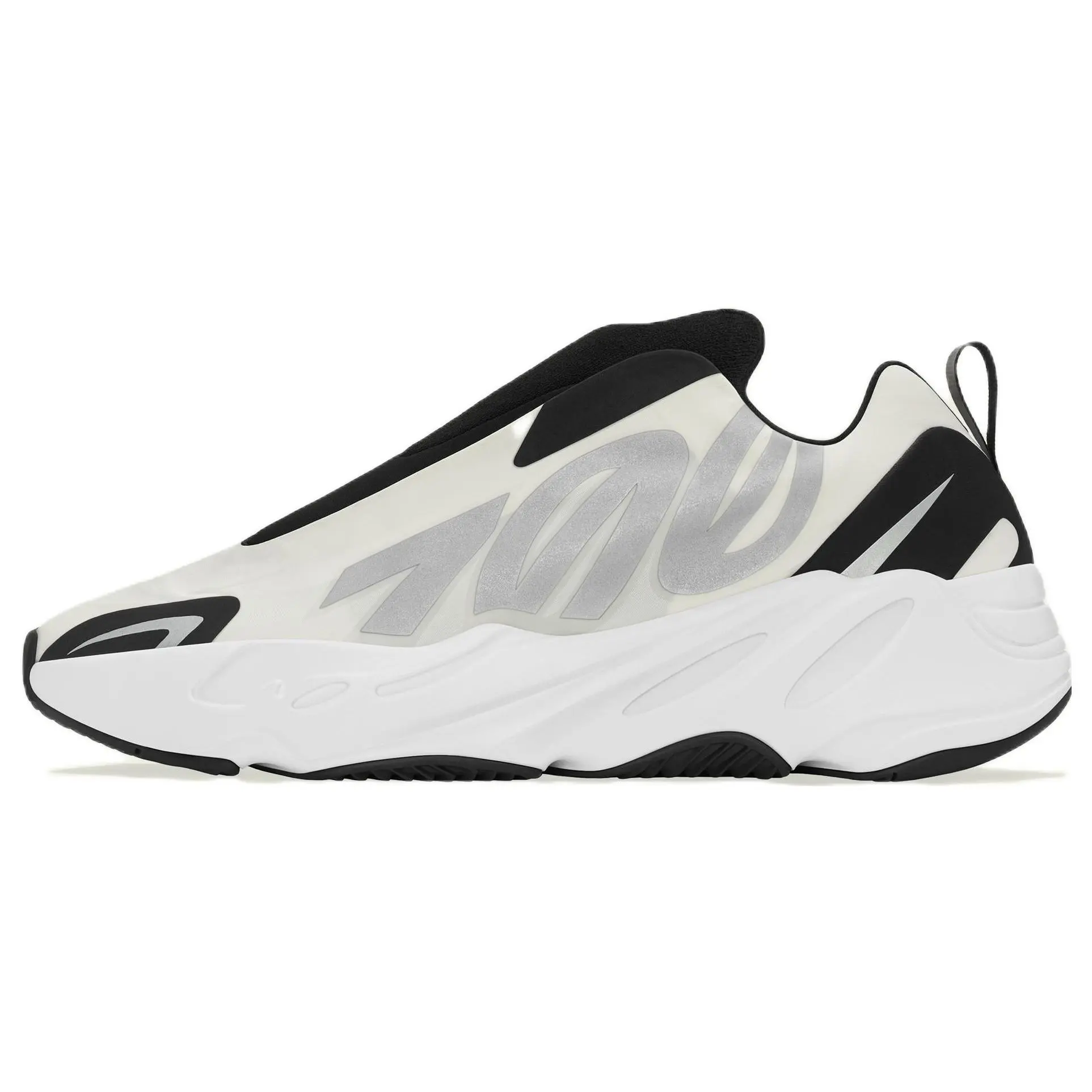 Unisex Yeezy Boost 700 MNVN Laceless 'Analog' Streetwear Sneaker - 40 EU, EU Sizes, US M 10, UK 6.5, UK 7, Grey Solid Color, Round Toe, Full-Length Boost, Futuristic Laceless Design (Runs Small)