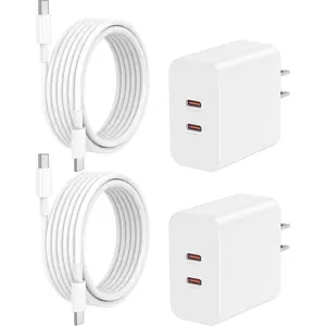 For iPhone Charger, 40W Dual Port USB C Charger Block with 10FT USB C Charging Cable Cord for iPhone 16/15, iPad