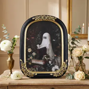Resin Ghost Reading Rose Arch Photo Frame, Simple Indoor Desktop Decor, Home Decoration, Festival, Bedroom, Office Use