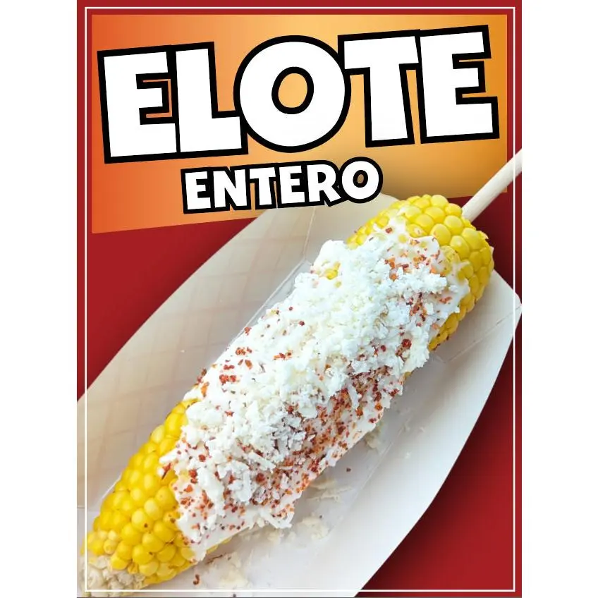 Elote Entero Sticker Window Sticker Mexican Food Truck Concession Vinyl Restaurant Wall Poster Sticker Street Corn