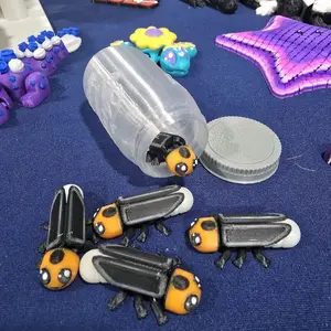 GlowFly Jar: 5-Pack Glow-in-the-Dark Articulating Fireflies with Mason Jar - 3D Printed Magic for Decor & Gifts Decorative Light