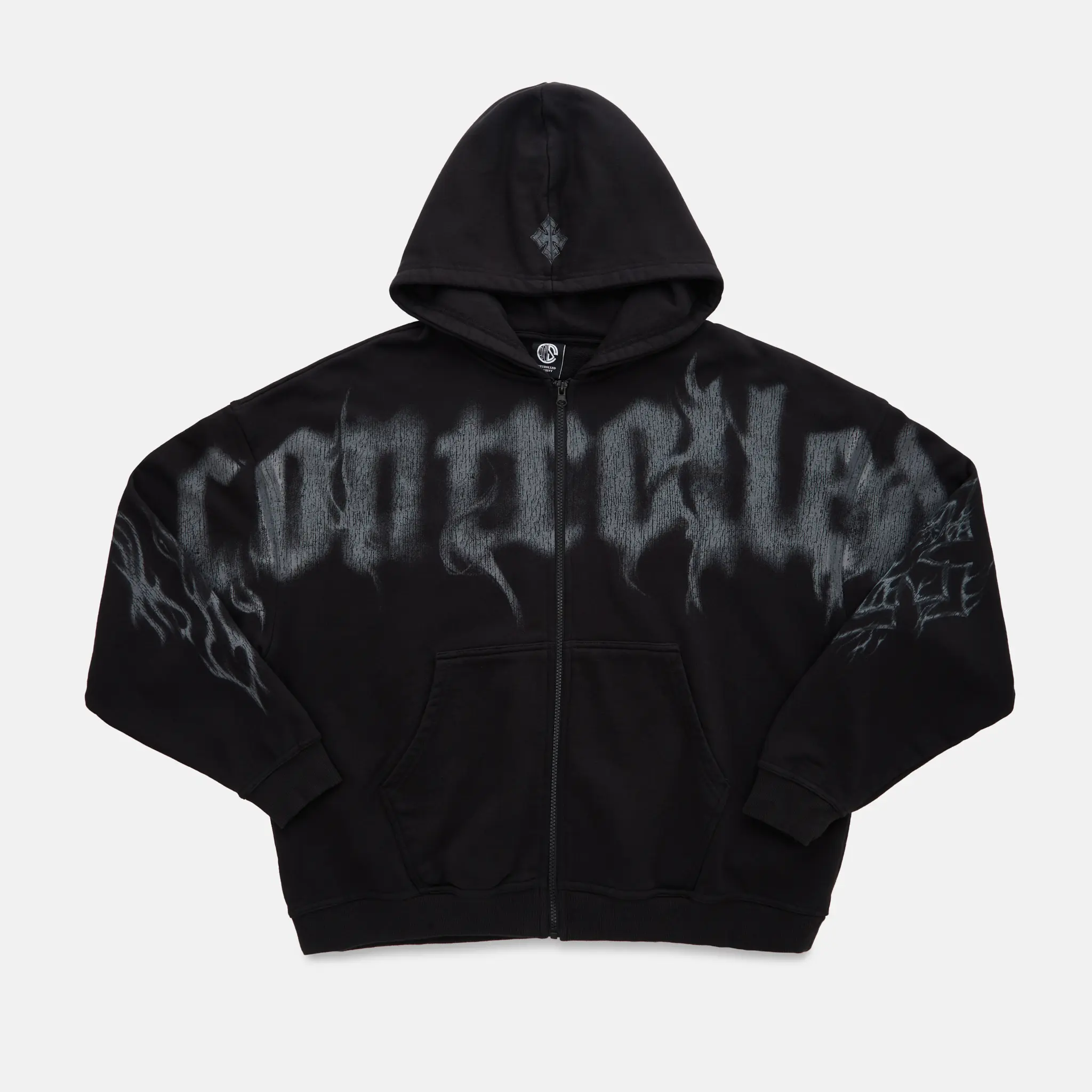 Ghost Zipup Dusk | Controlled Insanity | 470 GSM Smoke Zip-Up Hoodie | Gym Streetwear