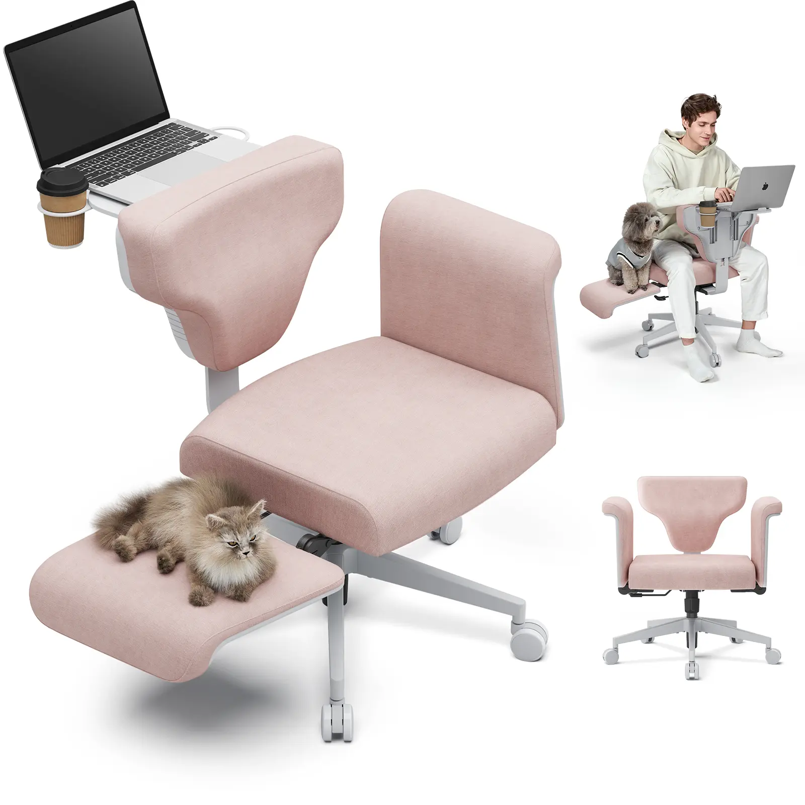 Newtral Freedom-X Ergonomic Office Chair with Adjustable Height & Armrests Modern Design for Home Office & Bedroom Use Pet Friendly Wheels for Easy Mobility