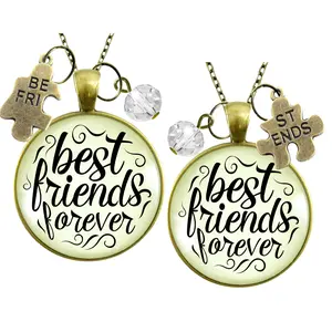 Best Friends Forever Necklaces Set of 2 Bff Quote Jewelry Charm