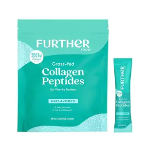 Further Food Grass-Fed Collagen Peptides 20g On-the-Go Packets Unflavored Supports Skin Joints Hair Nails Bones & Gut