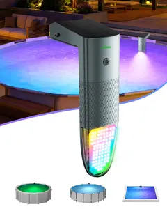 UIRWAY Solar Pool Lights, Dual-Color Design & 10 RGB Colors with 4 Dynamic Modes, 80 Ultra-Bright LEDs, Marquee Effect, Remote Control, Pool Lights for Above-Ground, In-Ground & Metal Frame Pool