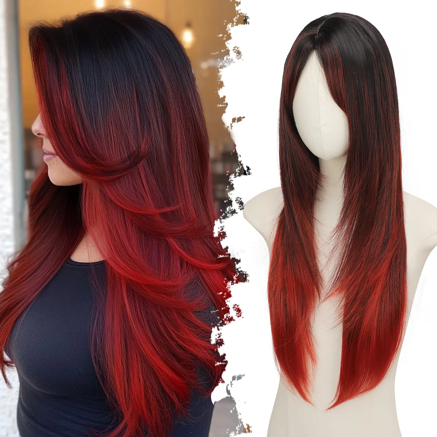 Red with black roots