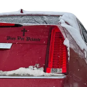 Dios Por Delante Car Decal - Weather Resistant Vinyl Decal with Cross Design, Available in Multiple Sizes and Colors, High-Quality Material