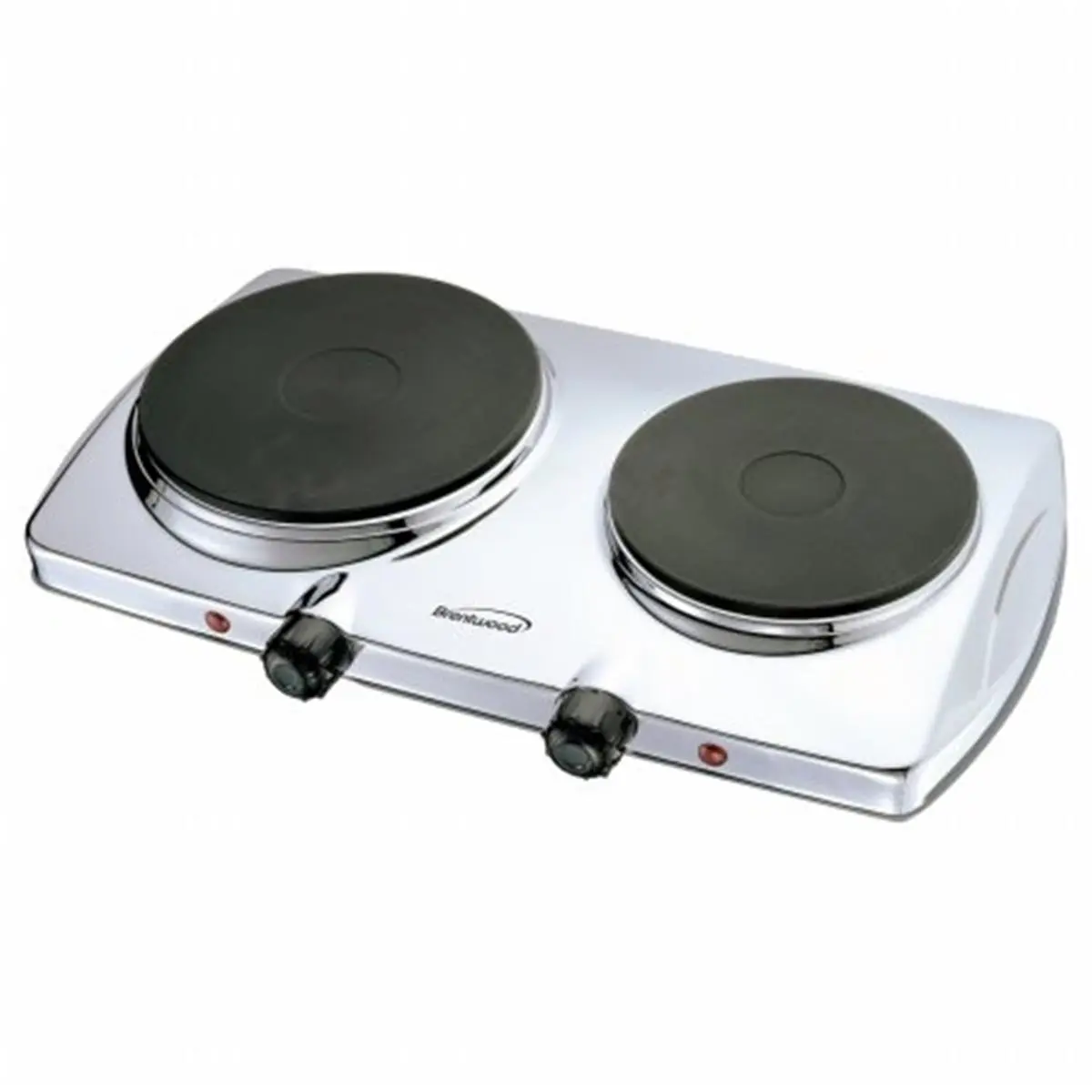 Brentwood TS-372 Electric 1440 Watt Double Hotplate - Chromed Finish