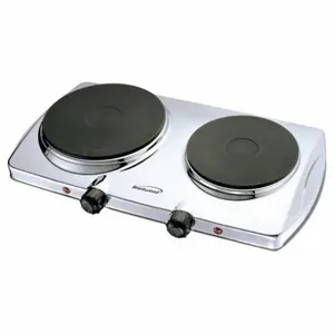 Brentwood TS-372 Electric 1440 Watt Double Hotplate - Chromed Finish