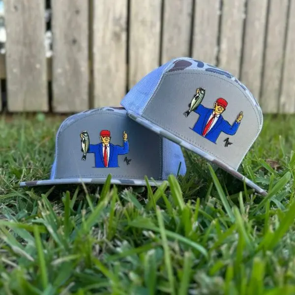 Donald Catchin’ Em 7 Panel Hat - Bottomland | Unisex 7 Panel Snapback | Camo Summer Cap | Casual Style Baseball Hat | Fitted Hunting Hat | Gift for Him & Her