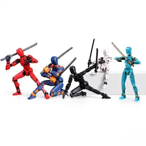 5pc Pre-Assembled  T13 Action Figures Articulating Figures Toyset, Multi-Jointed Craft Figurine,Desktop Decoration, Teenage Boy Gifts for Ages 12+ Model Set