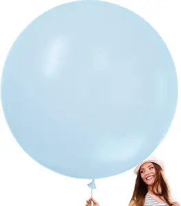 PartyWoo Baby Blue Balloons 4pcs 36 Inch Light Pastel Sky Aqua Blue Balloons for Graduation Baby Shower Gender Reveal Weddings Easter Birthday Bachelorette Anniversary Party Decorations Blue-Q13