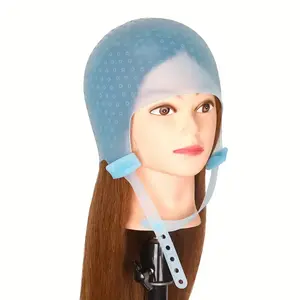 Hair highlight cap, hairdressing silicone dyeing hat, high temperature resistant reusable silicone dyeing hat toolfashion Blue Haircare Heatless(Sheets)