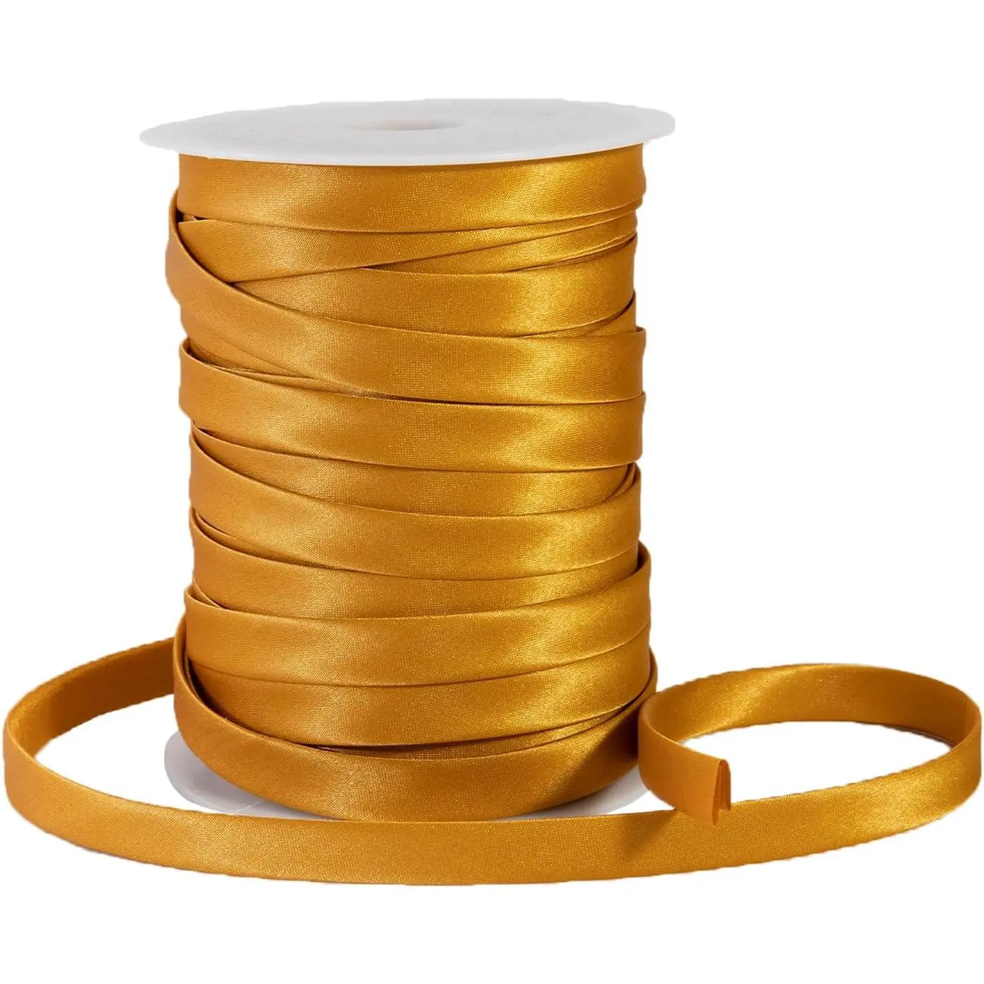 55 Yards Double Fold Bias Tape 1/2 Inch (12mm) Polyester Sewing Binding Tape for Quilting, Blanket Edging, Garment Hemming Pre-Folded Edge Trim for Fabric, Pillow, Purse, Antique Gold