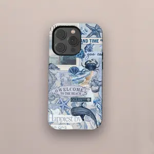 Coastal Phone Case Blue Ocean Summer Beach Lovers Cover for iPhone 17 16 15 14 13 12 11
