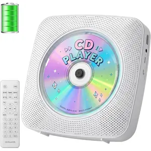 Portable CD Player : CD Players for  Rechargeable Desktop Wall Portable CD Player with  &  Speakers 1800mAh Boombox FM Radio USB Type-C MP3  Player